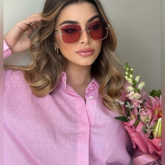 Gucci GG1279S 003 Square Sunglasses - Gold\Cyclamen - Picture 4 of 13